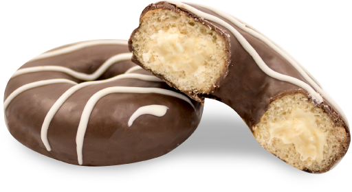 choco cream mok donut filled white chocolate