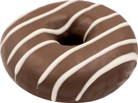 choco stripes chocolate icing straight white stripes donut