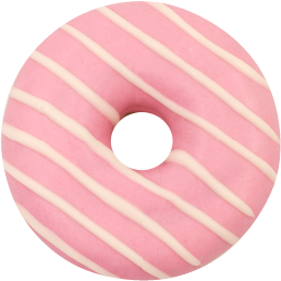 pink panther mok donut pink icing white stripes